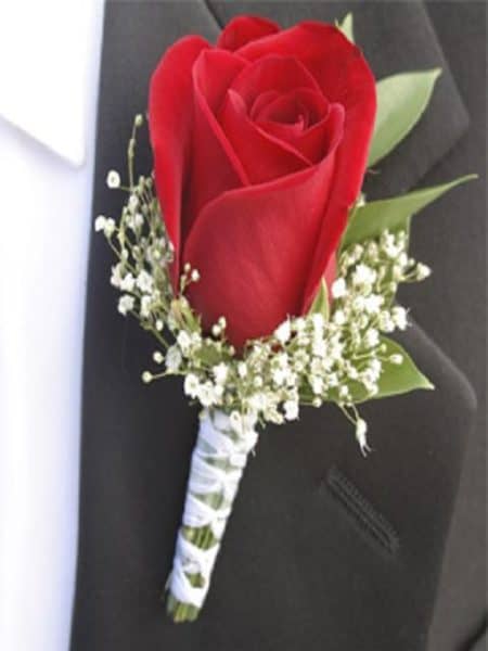 Boutonniere red rose