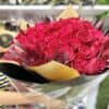 Roses Wrapped Round Bouquet - Red